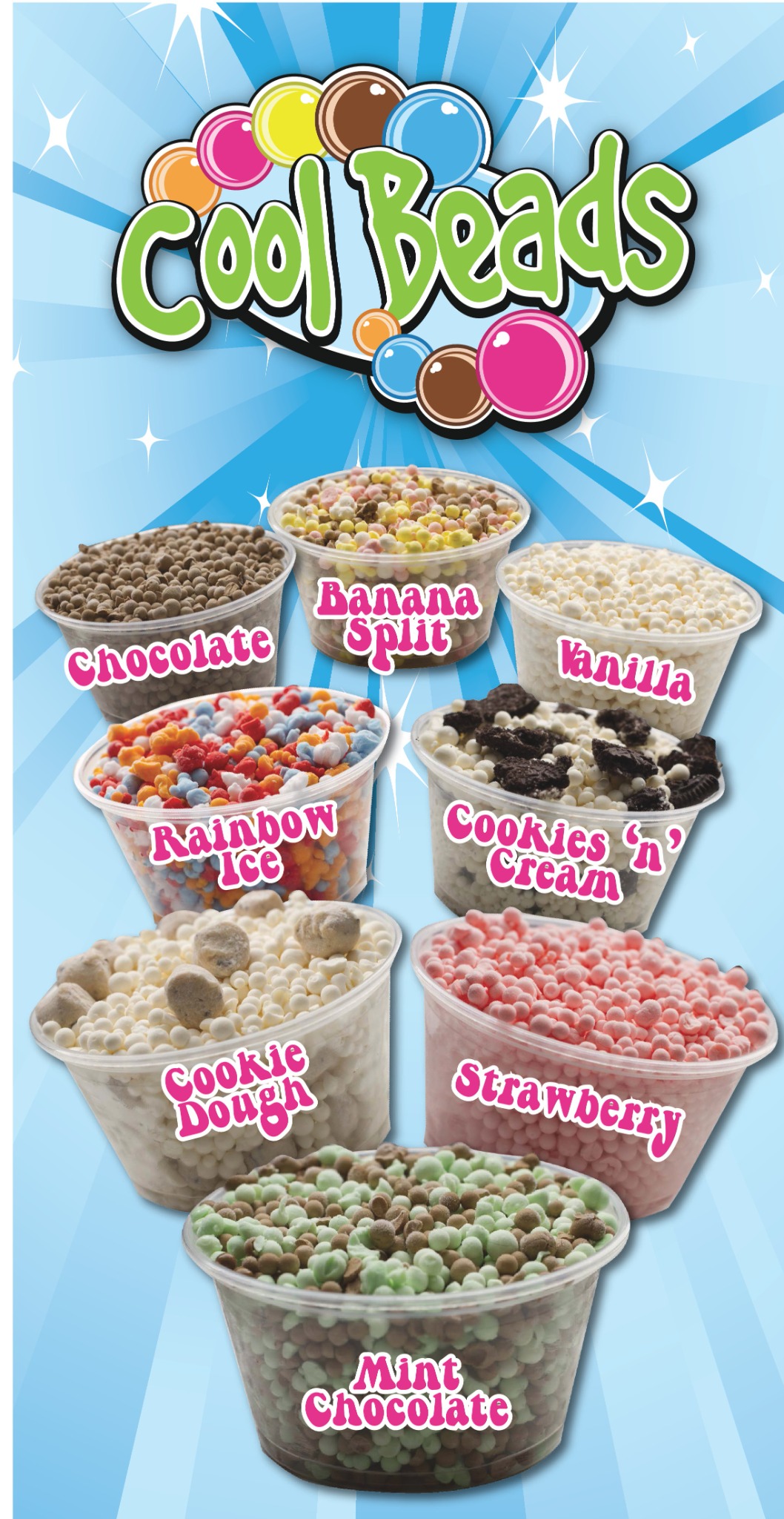 Cool Beads beaded ice cream flavor flyer