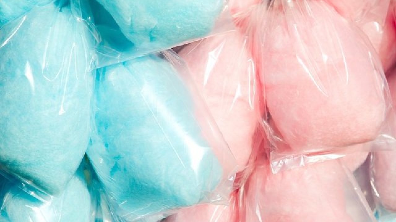 Pink and blue cotton candy bags
